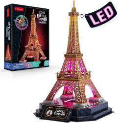 CubicFun L534 - Eiffel torony LED világítással - 51 db-os 3D puzzle (3D-L534) - gyerekjatekbolt
