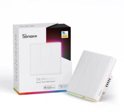 SONOFF intrerupator smart sonoff t5-3c-86 wifi cu full touch (3 canale), lumina led 5a 1200w (6920075740257)