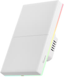 SONOFF smart touch wall switch t5-2c-120 - intrerupator inteligent cu 2 canale, panou tactil, iluminare rgb si feedback hap (6920075740240)