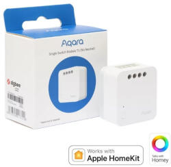 Aqara releu inteligent aqara single switch module t1, 1 canal, fara nul, 10a, zigbee (6970504213302)
