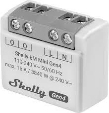 Shelly em mini gen4 - monitor de energie monofazat, ultra-compact, wi-fi si bluetooth, chip shelly g4 (3800238070823)