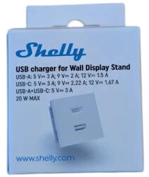 Shelly adaptor usb pentru suportul shelly wall display alb (3800235269657)