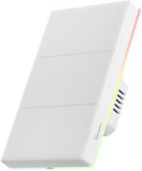 SONOFF smart touch wall switch t5-3c-120 - intrerupator inteligent cu 3 canale, panou tactil, iluminare rgb si efecte sonor (6920075740264)