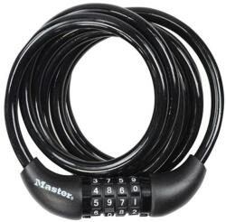 Master Lock Spirál kombinációs kerékpárzár 1.8m fekete 8mm 8221EURDPRO (8221EURDPRO)