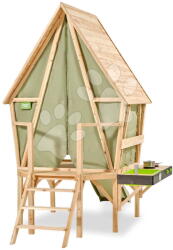 EXIT Toys Căsuță și cort pe piloni din lemn de chiparos Yuki 350 Playhouse Exit Toys cu tobogan și bucătărie (ET50540350) Casuta pentru copii