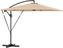Outsunny Konzolos Napernyő Védőburkolattal, Szélálló Kötelekkel, Kereszt Alakú Talppal és Hajtókarral, 295x250x235 cm, Szürke