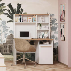 Primbútor Polcos Íróasztal Fiókokkal Tárolóval 110x50x74, 5cm Fehér FUR1230-1