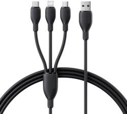 Baseus Универсален USB-A кабел с Lightning, microUSB и USB-C конектори (0.8м) - Baseus Data Cable Ultra-Fast (черен) (P10376303121-01)