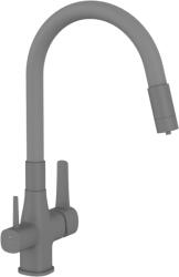 INVENA GLAMOUR vízszűrős mosogató csaptelep flexibilis kifolyóval, matt szürke BZ-02-F05-V (BZ-02-F05-V)