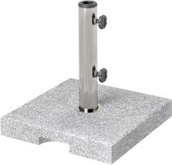  Outsunny Bază Pătrată pentru Umbrelă din Granit 21 kg cu Mânere și 2 Butoane Reglabile, Gri