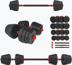 HMS Set de gantere cu conexiune la halteră HMS SGP30 30 kg negru/roșu