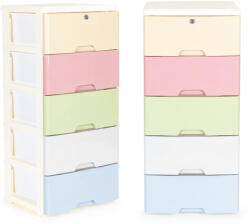 Homelux Játéktároló 5 kihúzható fiókkal, kerekes lábakkal (PJJCBS0022-05A) - homelux