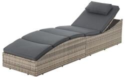 Juskys Kerti összecsukható napozóágy polirattan 200x60 cm szürke (51542)