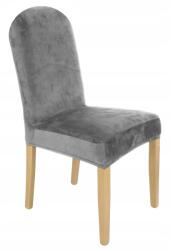 HomeDesign Székhuzat, Bútort takarunk, Bársony, Szürke, Elasztikus, 58 cm, Mosógépben mosható, Kosz elleni védelem, Állatszőr, Sérülések (21R8)