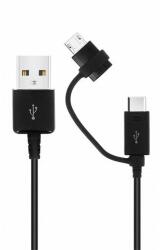 Samsung adatkábel 2in1, usb - microusb/type-c, 150cm, fekete (EP-DG950DBEB)