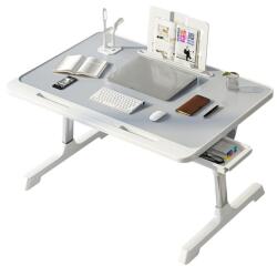 Linomag Laptop asztal, Linomag®, Multifunkcionális, Állítható, Összecsukható, Könyvtámogatás, Táblagép Állvány, Tároló fiók, 40cm x 27cm ~ 40cm, Szürke (mlg)