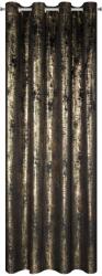 Eurofirany Függöny RENIA 140 x 250 cm gyűrűkkel, fekete (461398)