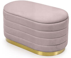 Brius Bancheta puf velur cu depozitare sub sezut, 80x42x42 cm, stil modern glamour, roz pudrat (AK-04380209)