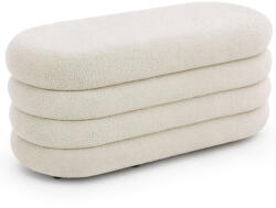 Brius Taburet tapitat Puffo cu spatiu de depozitare, velur, 100x42x42 cm, crem (AK-04380254)