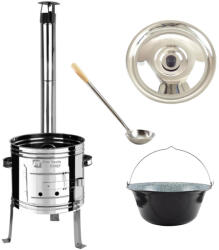 Pro-Tech Set pentru gulaș din inox cu ceaun emailat 10 l Pro-Tech CHEF SET028 (SET028) Ceaun