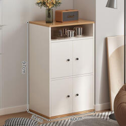 Primbútor Komód 4 Ajtós Szekrény 50x24x106 cm Fehér PN02