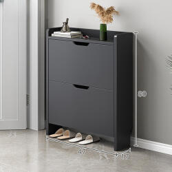 Primbútor BeComfort Cipősszekrény 47x17x115 cm Szürke CS011-1