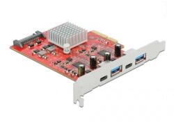 Delock 89041 2+2-port PCIe x4 USB 3.2 A Gen 2 + USB 3.2 C Gen 2 bővítőkártya (89041)