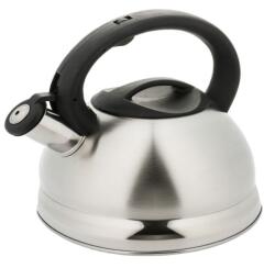 HausRoland Ceainic cu fluier HausRoland HR734-8, 3 litri, inox, compatibil cu inducție, Inox/Negru