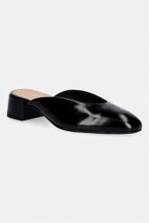 Jonak papuci cu toc jos pentru femei, din piele NINE VERNIS PLISSE PPY2-OBD49I_99X