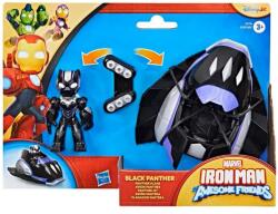 Marvel Set figurina cu vehicul, Marvel, Iron Man And His Awesome Friends, Black Panther Plane, G1774 Figurina