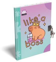 LIZZY Emlékkönyv, lakattal, A5, keményfedeles, LIZZYSULI "Lollipop Capybara", zöld-lila (TICEKEGDA5)