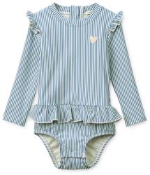 Liewood gyerek egyrészes fürdőruha Sille Baby Seersucker Swimsuit - kék 86