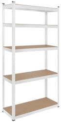 Rebel Raft metalic, 5 polite, 750Kg, polite MDF, 180x90x40cm, otel galvanizat, alb, Rebel, RB-1251W (RB-1251W) Raft
