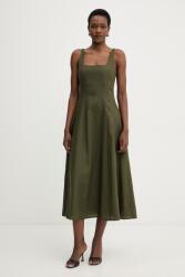 TWINSET nyári ruha lenvászonnal - zöld 38