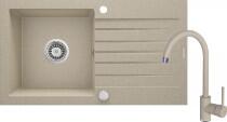 Deante , Zorba, gránit mosogató csapteleppel, 1 medencés, homok szín 76*44*16 cm ZQZV7113 I. o