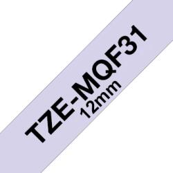Brother TZE-MQF31, Banda Etichete Laminata, Negru Pe Mov Pastelat, 12MM (TZEMQF31_OEM)