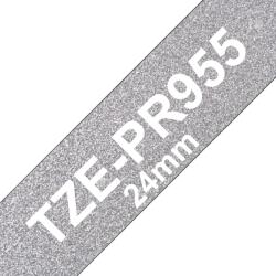 Brother TZE-PR955, Banda Etichete Laminata, Alb Pe Auriu Sclipitor, 24MM (TZEPR955_OEM)