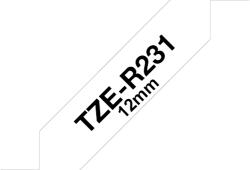 Brother TZE-R231, Banda Etichete Laminata Tip Panglica, Negru Pe Alb, 12MM (TZER231_OEM)