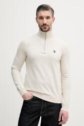 U. S. Polo Assn U. S. Polo Assn. pulóver férfi pamut 1/4 ZIP NECK - bézs XL