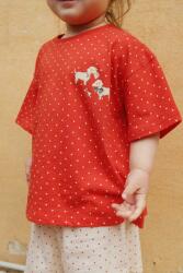 Konges Sløjd gyerek pamut melegítő szett FAMO BOX FIT SET GOTS - piros 134-140