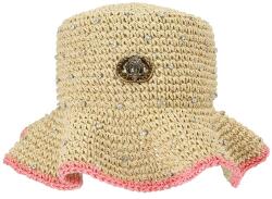 Kurt Geiger London női kalap Chelsea Raffia Bucket Hat - bézs Univerzális méret