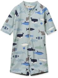 Liewood gyerek egyrészes fürdőruha Max Printed Shortsleeve Swim Jumpsuit - kék 80