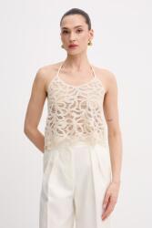 Patrizia Pepe női pamut top - bézs 38