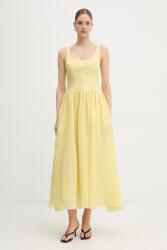 Bardot A-vonalú pamuttal - sárga XL