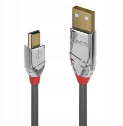 Lindy 36633 Usb kábel Usb 2.0 3 m Usb A Mini-USB B Szürke (36633)