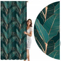  Függöny hálószobába, konyhába és nappaliba 250 cm trópusi glam arany levelekkel (W-ZAS-003-140-250)