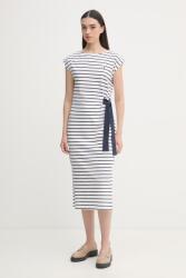U. S. Polo Assn U. S. Polo Assn. ruha pamut GROWN ON SLEEVE TIE-DETAIL STRIPE MIDI - fehér L