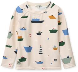 Liewood gyerek hosszúujjú fürdőruha felső Noah Printed Longsleeve Swim Tee - bézs 122 - answear - 17 990 Ft