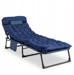 Mebel Elite Kerti napozóágy Turista összecsukható napozóágy Venus sötétkék (Fotel Do Salonu z Materacem Tkanina)