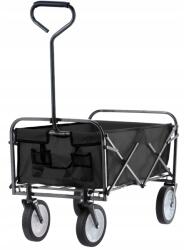 GardenLine Kocsi Összecsukható Fekete 116X54X90 Szállító Utánfutó 145L (WOZ2426)